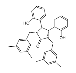 (4R,5R)-1,3-Bis-(3,5-dimethyl-benzyl)-4,5-bis-(2-hydroxy-phenyl)-imidazolidin-2-one结构式