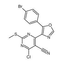 4-[5-(4-bromophenyl)oxazol-4-yl]-6-chloro-2-methylsulfanylpyrimidine-5-carbonitrile Structure