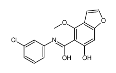 N-(3-chlorophenyl)-6-hydroxy-4-methoxy-1-benzofuran-5-carboxamide结构式