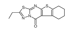 2-ethyl-6,7,8,9-tetrahydro-10H-benzo[4,5]thieno[2,3-d][1,3,4]thiadiazolo[3,2-a]pyrimidin-10-one结构式