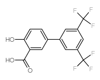 4-HYDROXY-3',5'-BIS(TRIFLUOROMETHYL)-[1,1'-BIPHENYL]-3-CARBOXYLIC ACID Structure