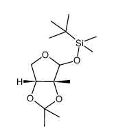 tert-butyldimethyl(((3aR,6aR)-2,2,3a-trimethyltetrahydrofuro[3,4-d][1,3]dioxol-4-yl)oxy)silane Structure