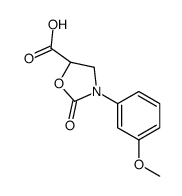 (5S)-3-(3-methoxyphenyl)-2-oxo-1,3-oxazolidine-5-carboxylic acid结构式