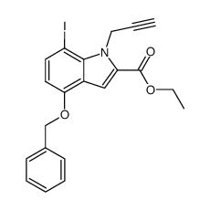ethyl 4-(benzyloxy)-7-iodo-1-prop-2-ynyl-1H-indole-2-carboxylate结构式