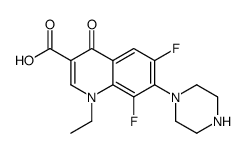 1-ethyl-6,8-difluoro-4-oxo-7-piperazin-1-ylquinoline-3-carboxylic acid结构式