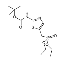 diethyl ({2-[(tert-butoxycarbonyl)amino]-1,3-thiazol-5-yl}methyl)phosphonate结构式