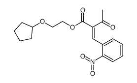 2-[1-(2-Nitro-phenyl)-meth-(E)-ylidene]-3-oxo-butyric acid 2-cyclopentyloxy-ethyl ester Structure