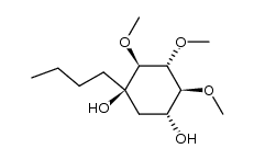 1L-1-C-Butyl-2,3,4-tri-O-methyl-1,2,4/3,5-cyclohexanpentol结构式