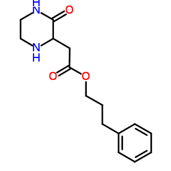 3-Phenylpropyl (3-oxo-2-piperazinyl)acetate Structure