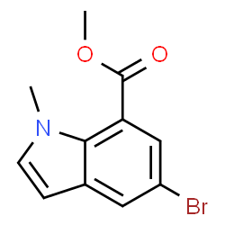 5-溴-1-甲基-1H-吲哚-7-羧酸甲酯结构式