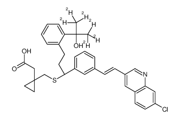 2-[1-[[(1R)-1-[3-[(E)-2-(7-chloroquinolin-3-yl)ethenyl]phenyl]-3-[2-(1,1,1,3,3,3-hexadeuterio-2-hydroxypropan-2-yl)phenyl]propyl]sulfanylmethyl]cyclopropyl]acetic acid Structure