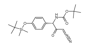 (S)-N-tert-butoxycarbonyl-4-tert-butyldimethylsilyloxy-α-diazoacetylbenzylamine Structure