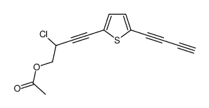 2-(4-acetoxy-3-chloro-1-butyn-1-yl)-5-(1,3-butadiyn-1-yl)thiophene structure