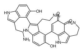 3-(2-aminoethyl)-7-[3-(2-aminoethyl)-2-[3-(2-aminoethyl)-5-hydroxy-1H- indol-4-yl]-5-hydroxy-1H-indol-4-yl]-1H-indole-4,5-dione structure