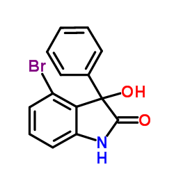 4-Bromo-3-hydroxy-3-phenyl-1,3-dihydro-2H-indol-2-one结构式