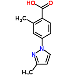 2-Methyl-4-(3-methyl-1H-pyrazol-1-yl)benzoic acid structure