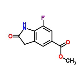 Methyl 7-fluoro-2-oxoindoline-5-carboxylate结构式