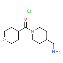 [4-(Aminomethyl)piperidin-1-yl](tetrahydro-2H-pyran-4-yl)methanone hydrochloride Structure