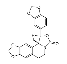 3H-[1,3]Dioxolo[4,5-g]oxazolo[4,3-a]isoquinolin-3-one,1-(1,3-benzodioxol-5-yl)-1,5,6,11b-tetrahydro-,(1S-trans)- (9CI) Structure