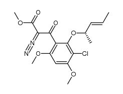 (S,E)-methyl 3-(3-chloro-4,6-dimethoxy-2-(pent-3-en-2-yloxy)phenyl)-2-diazo-3-oxopropanoate结构式