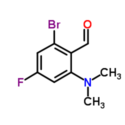 2-Bromo-6-(dimethylamino)-4-fluorobenzaldehyde结构式
