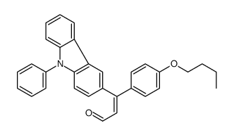 3-(4-butoxyphenyl)-3-(9-phenylcarbazol-3-yl)prop-2-enal结构式