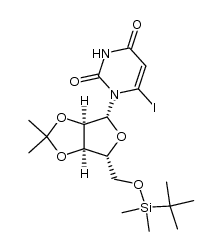 5'-O-(terrt-butyldimethylsilyl)-2',3'-O-isopropylidene-6-iodouridine Structure