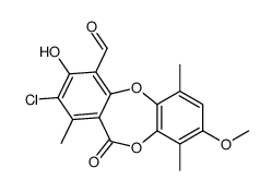 2-Chloro-3-hydroxy-8-methoxy-1,6,9-trimethyl-11-oxo-11H-dibenzo[b ,e][1,4]dioxepine-4-carbaldehyde结构式