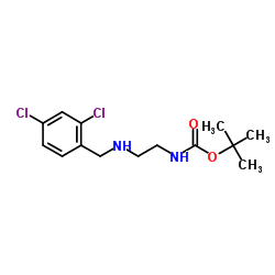 Tert-butyl (2-((2,4-dichlorobenzyl)amino)ethyl)carbamate结构式