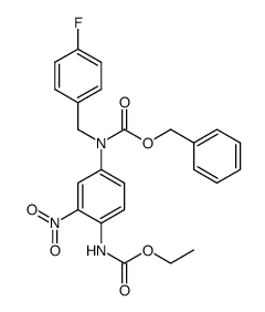 benzyl (4-((ethoxycarbonyl)amino)-3-nitrophenyl)(4-fluorobenzyl)carbamate结构式