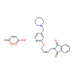 N-[顺-4-[4-(N-哌啶甲基)吡啶-2-氧]-2-丁烯-1-基]邻苯二甲酰亚胺顺丁烯二酸盐结构式