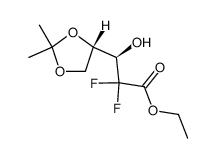 2-DEOXY-2,2-DIFLUORO-4,5-O-(1-METHYLETHYLIDENE)-L-THREO-PENTONIC ACID, ETHYL ESTER Structure