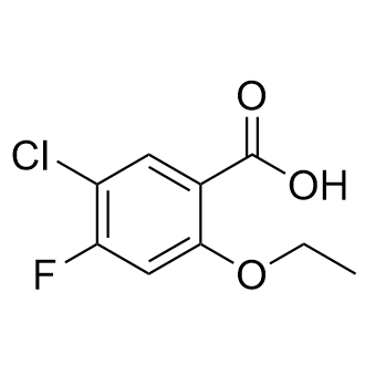 5-氯-2-乙氧基-4-氟苯甲酸结构式
