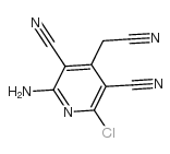 3,5-Pyridinedicarbonitrile,2-amino-6-chloro-4-(cyanomethyl)- Structure