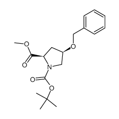 (2R,4R)-4-benzyloxypyrrolidine-1,2-dicarboxylic acid 1-tert-butyl ester 2-methyl ester Structure