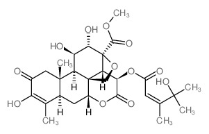 Picras-3-en-21-oicacid,13,20-epoxy-3,11,12-trihydroxy-15-[[(2E)-4-hydroxy-3,4-dimethyl-1-oxo-2-penten-1-yl]oxy]-2,16-dioxo-,(11b,12a,15b)-结构式