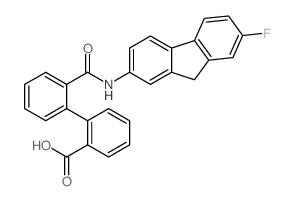 [1,1'-Biphenyl]-2-carboxylicacid, 2'-[[(7-fluoro-9H-fluoren-2-yl)amino]carbonyl]-结构式