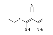 β-Ethylthio-β-mercapto-α-cyanoacrylamid结构式