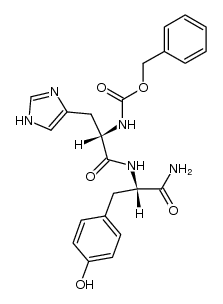 N-(Nα-benzyloxycarbonyl-L-histidyl)-L-tyrosine amide结构式