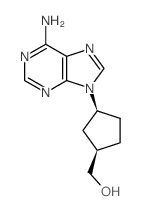 [(1R,3S)-3-(6-aminopurin-9-yl)cyclopentyl]methanol structure