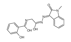2-hydroxy-N-[2-[2-(1-methyl-2-oxoindol-3-ylidene)hydrazinyl]-2-oxoethyl]benzamide结构式