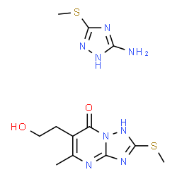 7-hydroxy-5-methyl-2-(methylthio)-s-triazolo[1,5-a]pyrimidine-6-ethanol, compound with 3-amino-5-(methylthio)-s-triazole (1:1)结构式