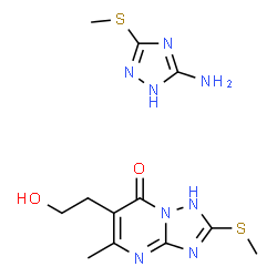 7-hydroxy-5-methyl-2-(methylthio)-s-triazolo[1,5-a]pyrimidine-6-ethanol, compound with 3-amino-5-(methylthio)-s-triazole (1:1) picture