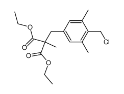 2-(4-Chloromethyl-3,5-dimethyl-benzyl)-2-methyl-malonic acid diethyl ester结构式
