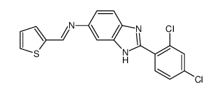 N-[2-(2,4-dichlorophenyl)-3H-benzimidazol-5-yl]-1-thiophen-2-ylmethanimine结构式