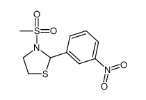 Thiazolidine, 3-(methylsulfonyl)-2-(3-nitrophenyl)- (9CI) Structure