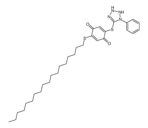 2-octadecylsulfanyl-5-[(1-phenyl-2,3-dihydrotetrazol-5-yl)sulfanyl]cyclohexa-2,5-diene-1,4-dione结构式