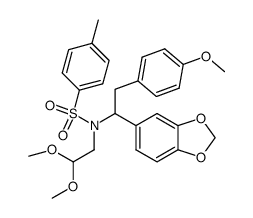 N-[1-benzo[1,3]dioxol-5-yl-2-(4-methoxy-phenyl)-ethyl]-N-(2,2-dimethoxy-ethyl)-toluene-4-sulfonamide Structure