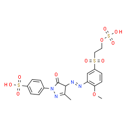 4-[4-[2-Methoxy-5-(2-sulfooxyethylsulfonyl)phenylazo]-3-methyl-5-oxo-2-pyrazolin-1-yl]benzenesulfonic acid Structure