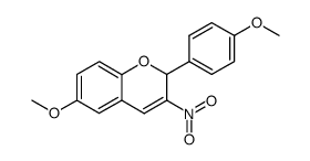 2H-1-BENZOPYRAN, 6-METHOXY-2-(4-METHOXYPHENYL)-3-NITRO- Structure